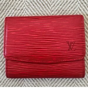 Louis Vuitton Red Epi Leather Compact Wallet